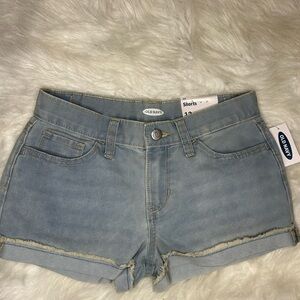 Old Navy Faded Light Blue Denim Roll-Cuff Shorts